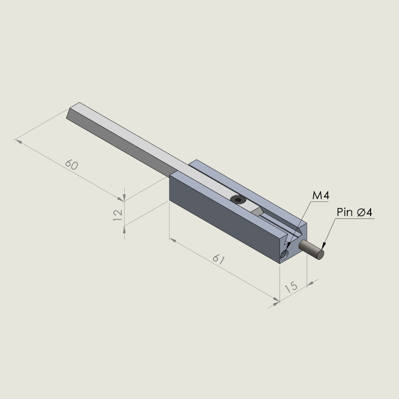 Jogger universal 12mm with M4 and pin 4mm FIX Jogger universal 12mm with M4 and pin 4mm FIX